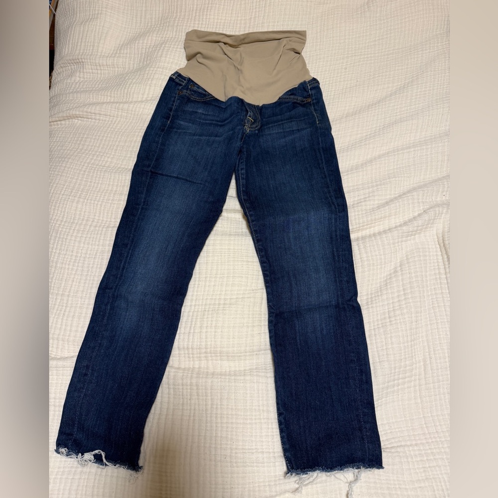 7 For All Mankind Dark Blue Skinny Maternity Jeans